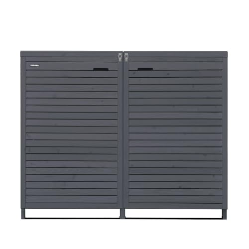 Lukadria Mülltonnenbox 240L Adria24 für 2 Tonnen Mülltonnenverkleidung Mülltonnecontainer Holz imprägniert in anthrazit von Lukadria