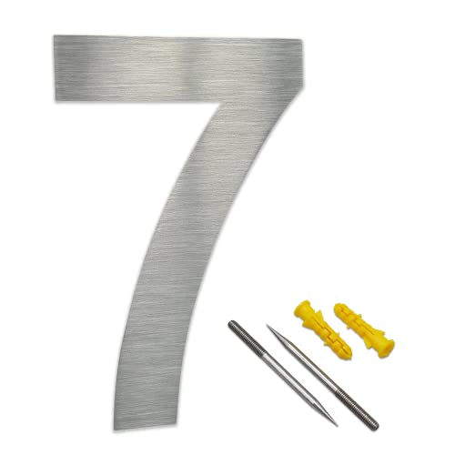 Lukadria XXL Hausnummer 7 aus gebürstetem Edelstahl V2A - rostfreie 2D-Zahl für die Hauswand - witterungsbeständige Haus-Nummer - 30 cm - Arial Lukadria XXL Hausnummer 7 aus gebürstetem Edelstahl V2A - rostfreie 2D-Zahl für die Hauswand - witterungsbeständige Haus-Nummer - 30 cm - Arial von Lukadria