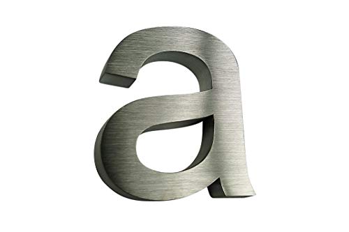 a Buchstabe Hausnummer 3D Edelstahl V2A Arial rostfrei witterungsbeständig 0 1 2 3 4 5 6 7 8 9 a b c d erhältlich (a) von Lukadria