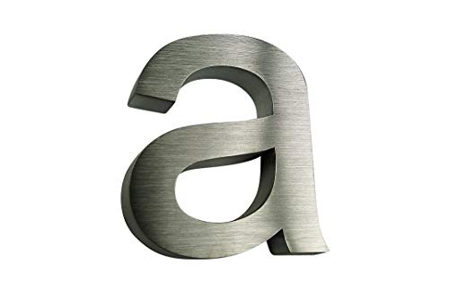 a Buchstabe Hausnummer Edelstahl 3D Arial rostfrei witterungsbeständig 0 1 2 3 4 5 6 7 8 9 a b c d erhältlich (a (15cm hoch)) von Lukadria