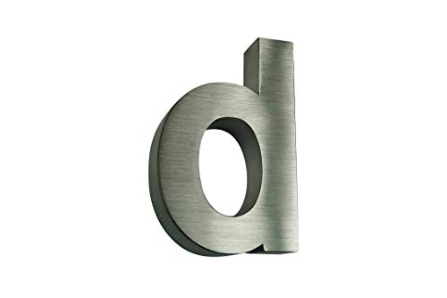 d Buchstabe Hausnummer Edelstahl 3D Arial rostfrei witterungsbeständig 0 1 2 3 4 5 6 7 8 9 a b c d erhältlich (d (15cm hoch)) von Lukadria