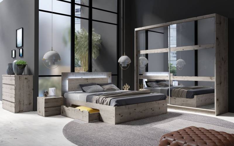 Lukas Möbel Komplettschlafzimmer Schlafzimmer Set Togo 5-teilig in Eiche Wellington von Lukas Möbel