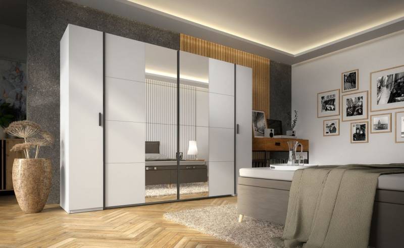 Lukas Möbel Schwebetürenschrank Kleiderschrank Store 270 cm mit Dreh/Schwebetüren Spiegel Schubladen von Lukas Möbel