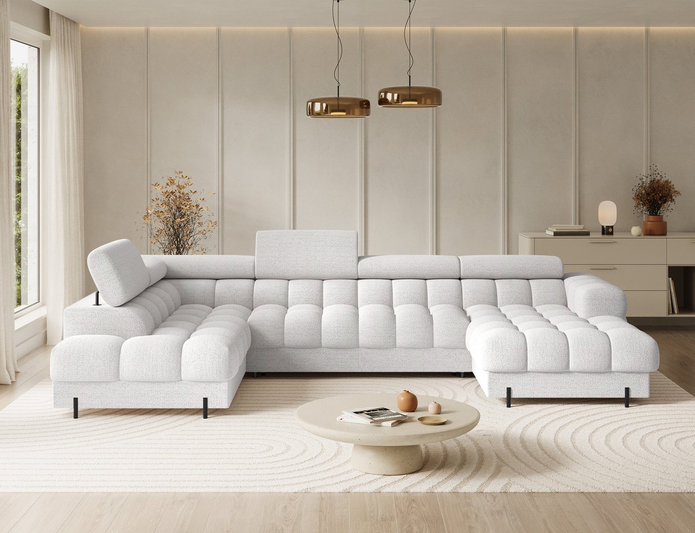 Lukas Möbel Wohnlandschaft Deisgner XXL-Sofa in U-Form Falco mit Schlaffunktion Bettkasten, mit Schlaffunktion, Bettkasten, verstellbaren Kopfsützen Lukas Möbel Wohnlandschaft Deisgner XXL-Sofa in U-Form Falco mit Schlaffunktion Bettkasten, mit Schlaffunktion, Bettkasten, verstellbaren Kopfsützen von Lukas Möbel