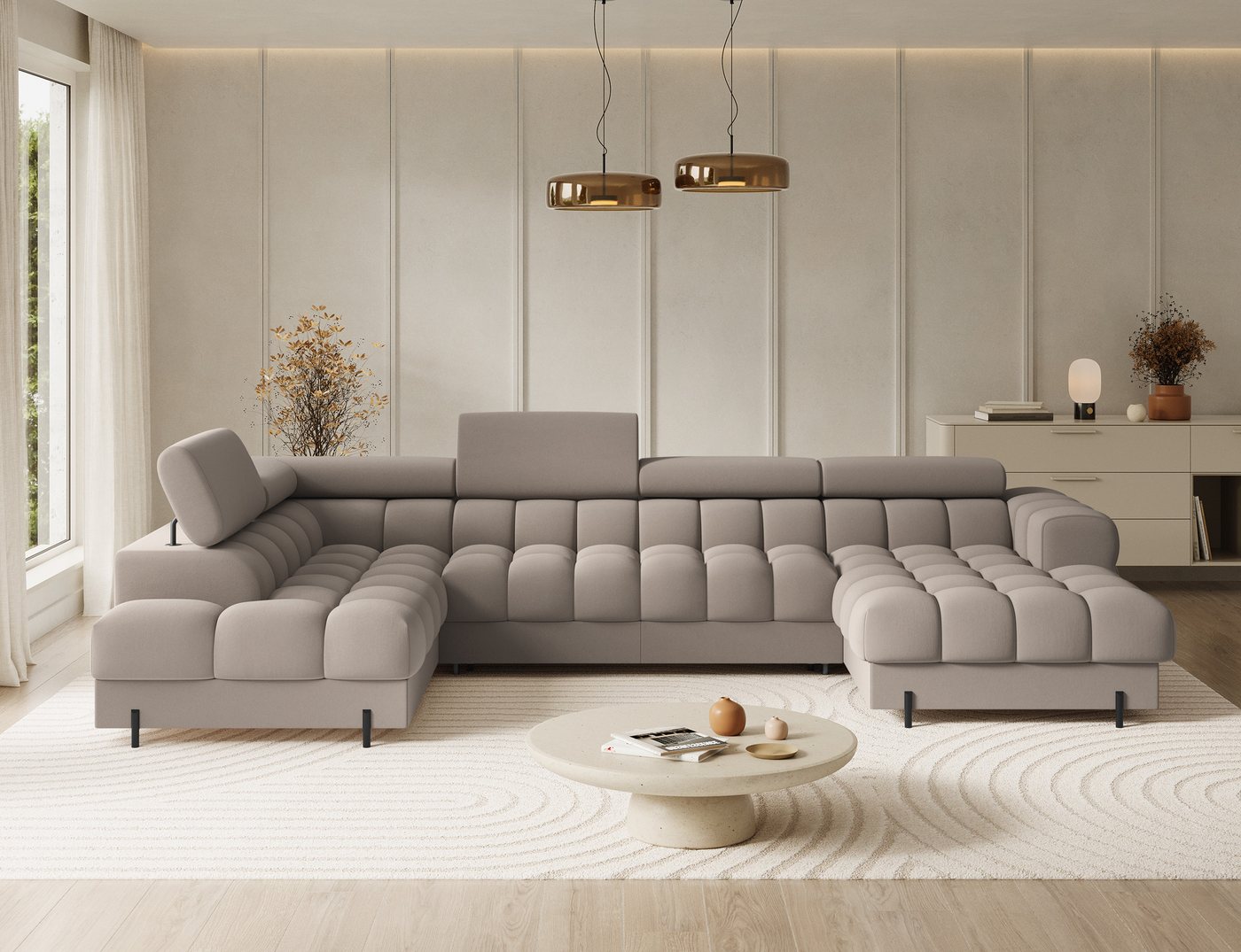 Lukas Möbel Wohnlandschaft Deisgner XXL-Sofa in U-Form Falco mit Schlaffunktion Bettkasten, mit Schlaffunktion, Bettkasten, verstellbaren Kopfsützen Lukas Möbel Wohnlandschaft Deisgner XXL-Sofa in U-Form Falco mit Schlaffunktion Bettkasten, mit Schlaffunktion, Bettkasten, verstellbaren Kopfsützen von Lukas Möbel