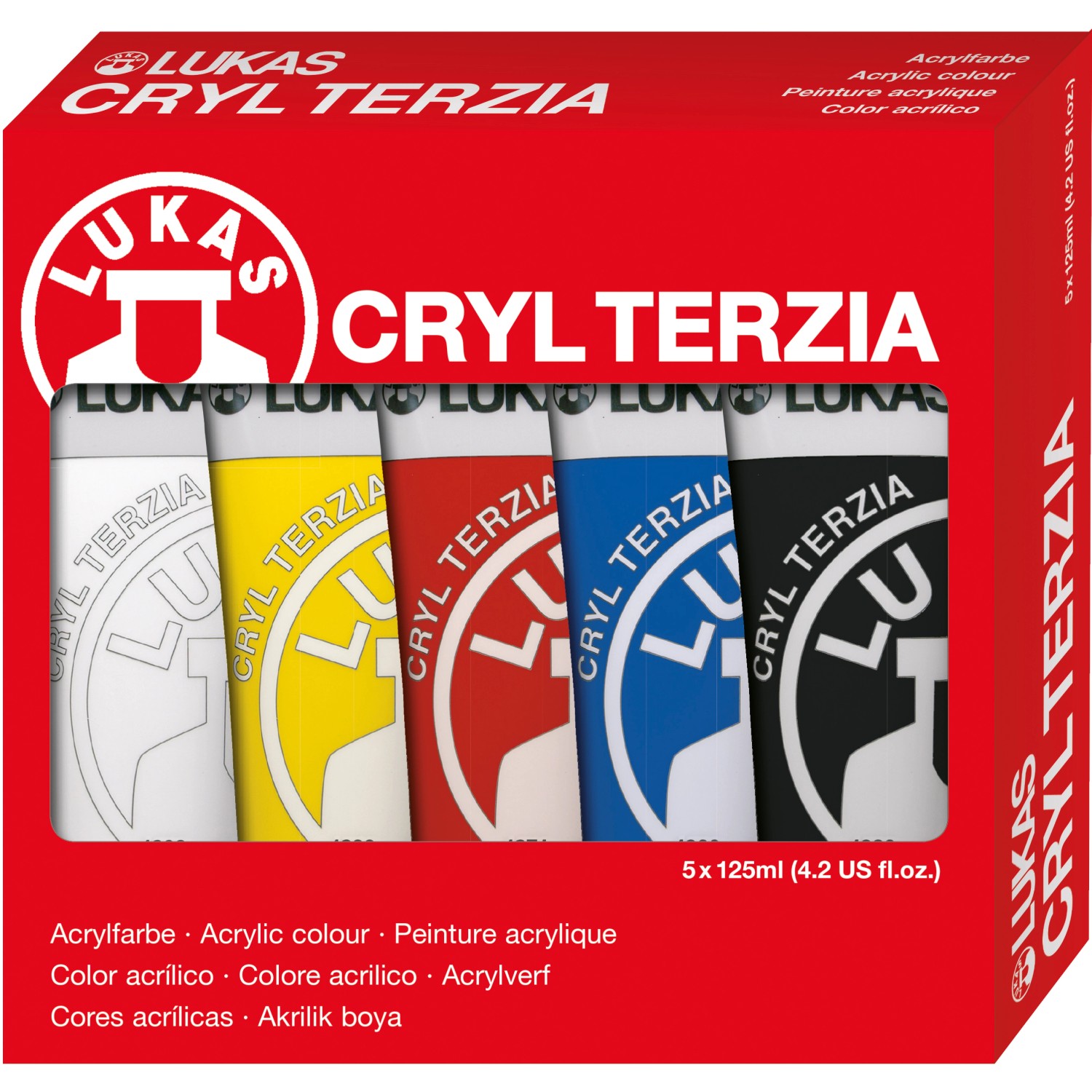 Lukas Cryl Terzia Acrylfarben-Set 5 x 125 ml Tuben im Karton-Etui Lukas Cryl Terzia Acrylfarben-Set 5 x 125 ml Tuben im Karton-Etui von Lukas