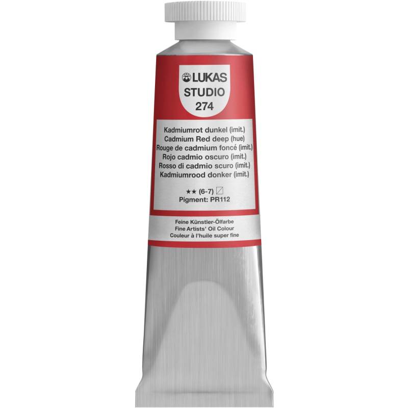 Lukas Studio Ölfarbe 37 ml Premium-Qualität Kadmiumrot dunkel (imit.) von Lukas