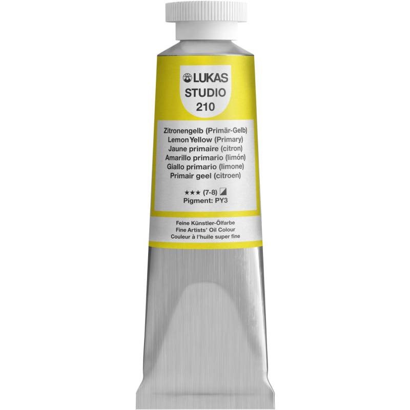 Lukas Studio Ölfarbe 37 ml Premium-Qualität Zitronengelb (Primär-Gelb) von Lukas