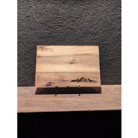 Frühstücksbrett Mit Eigner Gravur/Personalisiertes Geschenk Berge Berglandschaft Mountain Landhaus Akazien Holz von LukasBartkeDesign