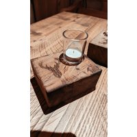 Kerzen Ständer Aus Alten Eichen Fachwerkbalken./Rustikale Deko Holz von LukasBartkeDesign