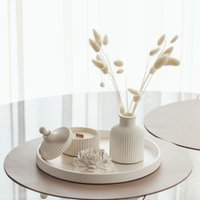 Handgemachtes Gips Wohn Dekor Geschenk-Set - Duftkerze, Tablett, Vase & Pfingstrose von LukataCandles