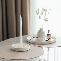 Handgemachter Weißer Gips Kerzenleuchter - Moderne Tischdekoration Handgemachter Weißer Gips Kerzenleuchter - Moderne Tischdekoration von LukataCandles