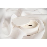 Holzdocht Duftkerze, Weißes Gipsglas, Kokosnusswachs von LukataCandles