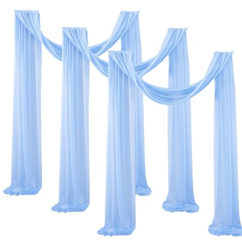 Lukery 3 Stücke Hochzeit Vorhang Hochzeitsbogen, Querbehang Gardine Freihanddeko Himmelbett Vorhänge Stoff Tüll Transparent Voile Dekoration für Party Hochzeit Geburtstag Taufe (75x300cm,Hellblau) Lukery 3 Stücke Hochzeit Vorhang Hochzeitsbogen, Querbehang Gardine Freihanddeko Himmelbett Vorhänge Stoff Tüll Transparent Voile Dekoration für Party Hochzeit Geburtstag Taufe (75x300cm,Hellblau) von Lukery