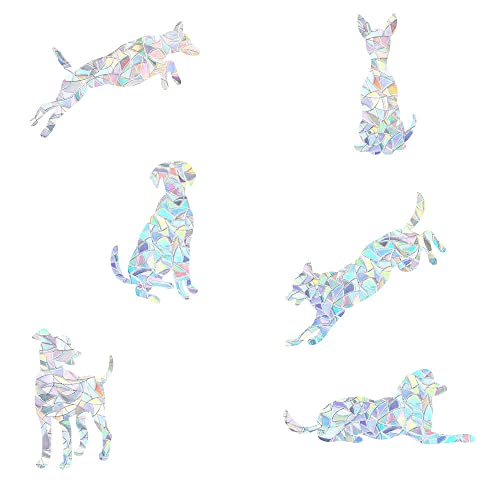 Lukery 3D Fensterfolie Regenbogen, Blickdicht Sichtschutzfolie Fenster Bunt, Sichtschutz Glasfolie Statisch Haftend UV-Schutz ohne Kleber Dekofolie für Büro Wohnzimmer (Hunde) von Lukery