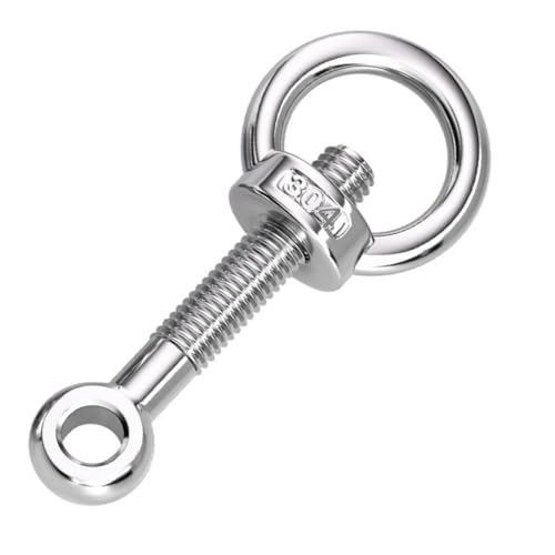 Lukery Augenbolzen mit Ringmutter M27 aus Edelstahl 304,Ösenschraube Ringschraube für Hebevorrichtungen Befestigens und Hängens (M27 x 140 mm) von Lukery