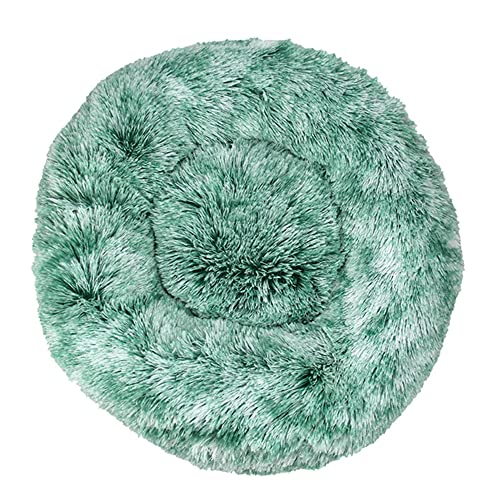 Lukery Hundebett Katzenbett Flauschig Rund aus Plüsch, Kuscheliges Donut Hundekissen und Katzenkissen Weiches Plüsch Hundeliege für Kleine, Mittelgroße und Große Haustiere (80CM,grün) von Lukery