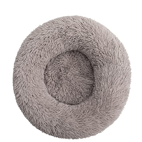 Lukery Hundebett Katzenbett Flauschig Rund aus Plüsch, Kuscheliges Donut Hundekissen und Katzenkissen Weiches Plüsch Hundeliege für Kleine, Mittelgroße und Große Haustiere (90CM,beige) von Lukery