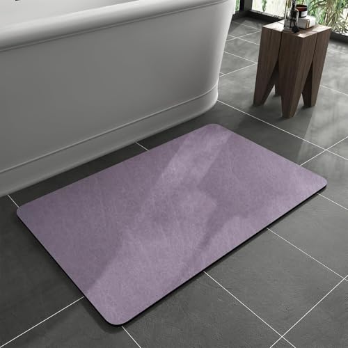 Lukery Kieselgur Badematte rutschfeste, Wildleder Abwaschbar Schnelltrocknend Absorbierende Bodenmatte, Kieselgur Badematten für Dusche Badewannen Küche (Lila,50x80cm) von Lukery