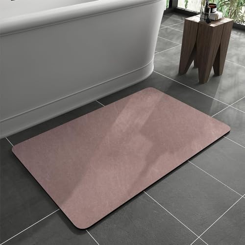 Lukery Kieselgur Badematte rutschfeste, Wildleder Abwaschbar Schnelltrocknend Absorbierende Bodenmatte, Kieselgur Badematten für Dusche Badewannen Küche (Rosa,40x60cm) von Lukery