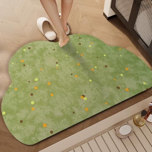 Lukery Kieselgur Badematte rutschfeste, Wolkenform Abwaschbar Schnelltrocknend Absorbierende Bodenmatte, Kieselgur Badematten für Dusche Badewannen Küche (Punkte,40x60cm) von Lukery