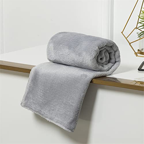 Lukery Kuscheldecke Flauschig, Unifarben Dicke Warm Couchdecke Extra Weich Wohndecke als Sofadecke, Tagesdecke oder Couchdecke (50x70,Silber-grau) von Lukery