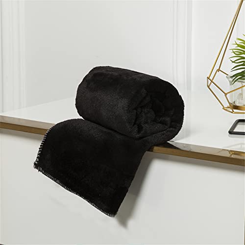Lukery Kuscheldecke Flauschig, Unifarben Dicke Warm Couchdecke Extra Weich Wohndecke als Sofadecke, Tagesdecke oder Couchdecke (70x100,Schwarz) von Lukery