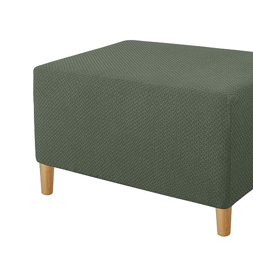 Lukery Ottomane Schonbezug Hockerbezug,Stretch Hocker Bezug Staubdichte All-Inclusive für Hocker Hussen Fußschemel Fußstütze Protector Waschbar Hockerabdeckung (Armeegrün,S: 23-31”) von Lukery