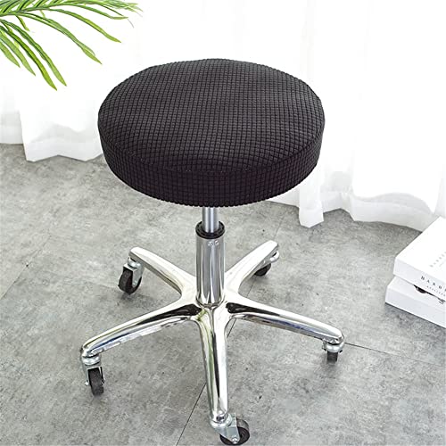 Lukery Rund Stretch Stuhlbezug Stuhlhusse Bezüge Protector Hussen Waschbarer Runder Drehbarer Hocker Schonbezug Sitzbezug für 28-32cm Barhocker Stuhl Hotelstuhl Bürostuhl (1pcs,Schwarz) von Lukery
