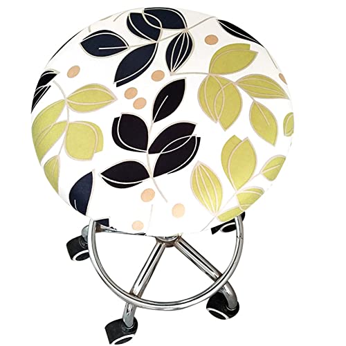 Lukery Rund Stretch Stuhlbezug Stuhlhusse Bezüge Protector Hussen Waschbarer Runder Drehbarer Hocker Schonbezug Sitzbezug für 30-45cm Barhocker Stuhl Hotelstuhl Bürostuhl (4pcs,Blatt) von Lukery