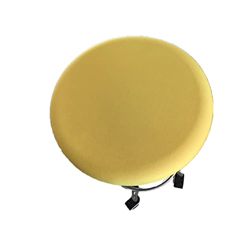 Lukery Rund Stretch Stuhlbezug Stuhlhusse Bezüge Protector Hussen Waschbarer Runder Drehbarer Hocker Schonbezug Sitzbezug für 30-45cm Barhocker Stuhl Hotelstuhl Bürostuhl (gelb,1pcs) von Lukery