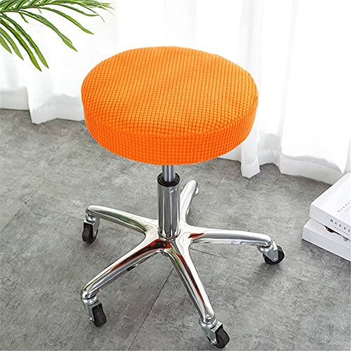 Lukery Rund Stretch Stuhlbezug Stuhlhusse Bezüge Protector Hussen Waschbarer Runder Drehbarer Hocker Schonbezug Sitzbezug für 35-42cm Barhocker Stuhl Hotelstuhl Bürostuhl (4pcs,Orange) von Lukery