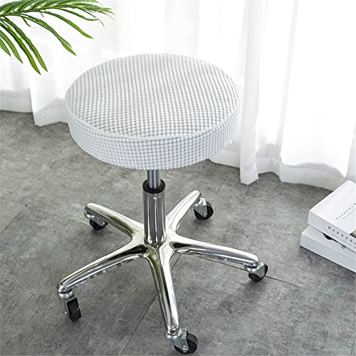 Lukery Rund Stretch Stuhlbezug Stuhlhusse Bezüge Protector Hussen Waschbarer Runder Drehbarer Hocker Schonbezug Sitzbezug für 35-42cm Barhocker Stuhl Hotelstuhl Bürostuhl (4pcs,Weiß) von Lukery