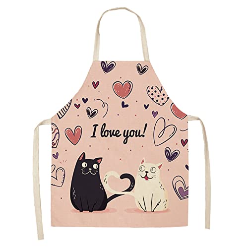 Lukery Schürze für Damen Herren Kinder, Katzen Druck Küchenschürze Lustig Weich Schürzen Latzschürze Grillschürze zum Kochen, Backen, Gartenarbeit (Graffiti Malerei,Erwachsene- 68x55cm) von Lukery