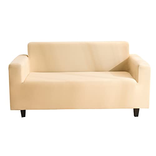 Lukery Sofabezug für 1/2/3/4 Sitzer, Modern Eck Stretch-Sofabezug Anti-Rutsch Waschbar Möbelschutz Dehnbar Elastischer Couchbezug für Haustiere/Katze/Hund (Beige,2 Sitzer) von Lukery