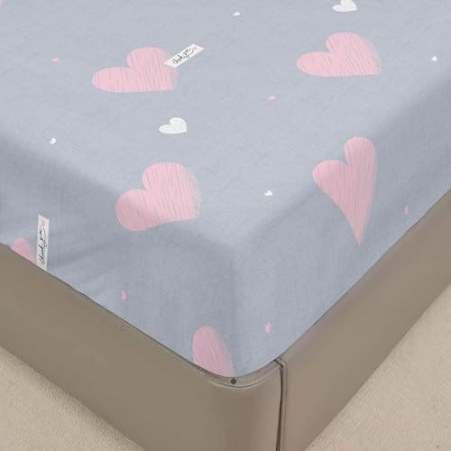 Lukery Spannbettlaken Modernes Design Verdickter Bettlaken 30cm Extra Tiefe Tasche Elastisch Spannbetttuch Weich und Atmungsaktiv für Boxspringbett Dicke Matratzen (Liebe,200x200cm) von Lukery
