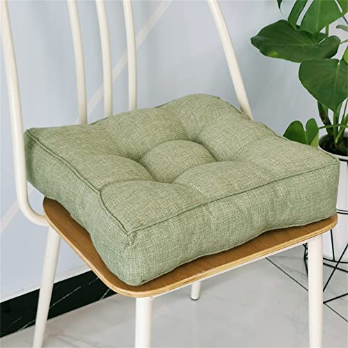 Lukery Stuhlkissen Waschbare Leinen Weiche Sitzkissen Komfort Stuhlauflage als Stuhl Kissen für Outdoor & Indoor Gartenstuhl, Küche oder Esszimmerstuhl (Grün,50X50X9CM) von Lukery