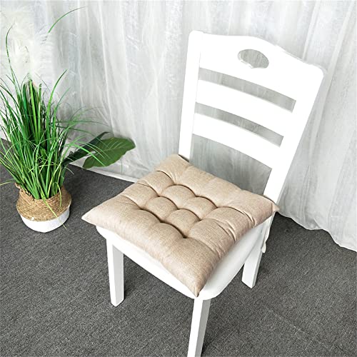 Lukery Stuhlkissen rutschfeste, Leinen Weiche Unifarben Sitzkissen Komfort Stuhlauflage als Stuhl Kissen für Outdoor & Indoor Gartenstuhl, Küche oder Esszimmerstuhl (40x40cm,Hanf) von Lukery
