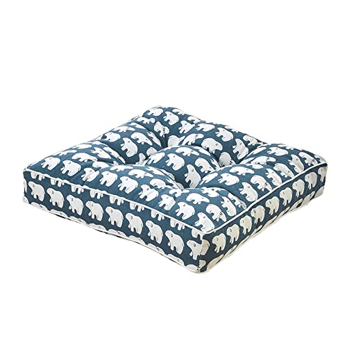 Lukery Stuhlkissen rutschfeste, Waschbare Leinen Weiche Booster Sitzkissen Komfort Stuhlauflage als Stuhl Kissen für Outdoor & Indoor Gartenstuhl, Küche oder Esszimmerstuhl (50x50x9cm,Eisbär) von Lukery