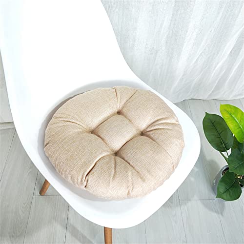 Lukery Stuhlkissen rutschfeste, Waschbare Leinen Weiche Unifarben Sitzkissen Komfort Stuhlauflage als Stuhl Kissen für Outdoor & Indoor Gartenstuhl, Küche oder Esszimmerstuhl (50x50cm,Leinen) von Lukery