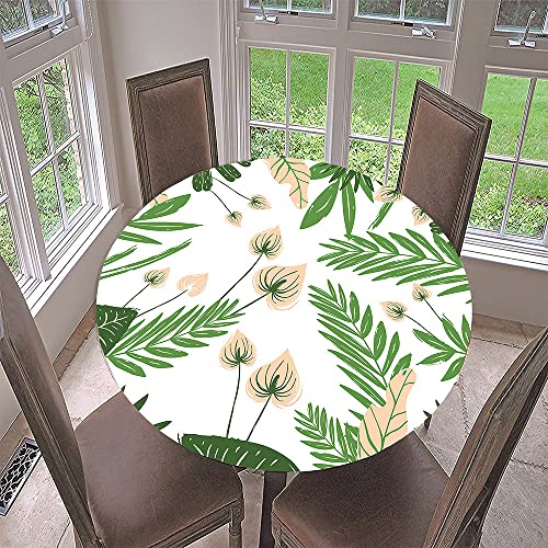 Lukery Tischdecke Abwaschbar Lotuseffekt Gartentischdecke, Pflanzen Gummiband Tischdecke Rund Tischdecken Tischtuch für Outdoor Indoor Schutz (Hülsen,Durchmesser 180cm) von Lukery