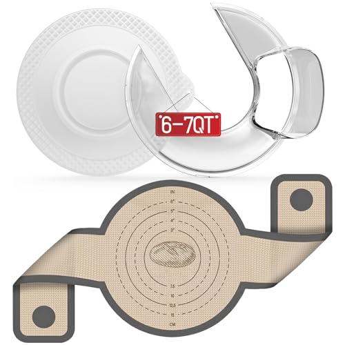 Pouring Shield Kompatibel mit Kitchenaid 6, 7QT Bowl-Lift Standmixern, Spritzschutz für 6-7 Quart Edelstahl-Mixer, Bowl-Lift Standmixer mit extra Mixerschüsselabdeckung und Silikon-Brotschlinge Pouring Shield Kompatibel mit Kitchenaid 6, 7QT Bowl-Lift Standmixern, Spritzschutz für 6-7 Quart Edelstahl-Mixer, Bowl-Lift Standmixer mit extra Mixerschüsselabdeckung und Silikon-Brotschlinge von LukieBoee