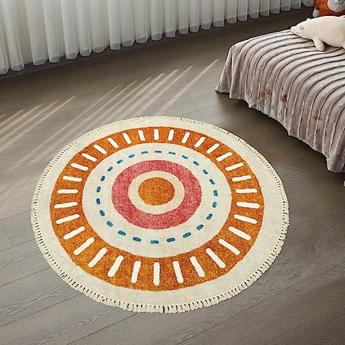 Lukinbox Retro-Sonnenteppich, rund, 1.2 m, Boho-Teppiche für Schlafzimmer, superweiche, rutschfeste Teppiche mit Fransen, Regenbogen-Überwurf, Teppiche für Kinderzimmer, Wohnzimmer, Esszimmer Lukinbox Retro-Sonnenteppich, rund, 1.2 m, Boho-Teppiche für Schlafzimmer, superweiche, rutschfeste Teppiche mit Fransen, Regenbogen-Überwurf, Teppiche für Kinderzimmer, Wohnzimmer, Esszimmer von Lukinbox