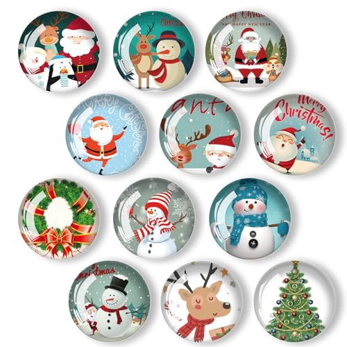 Lukinuo Weihnachten Kühlschrank Magnet 12pcs Weihnachten Kühlschrank magnetische Aufkleber Urlaub saisonale Festival Kühlschrank Magnete für Locker Whiteboard Büro Auto Schrank Geschirrspüler Bulletin von Lukinuo