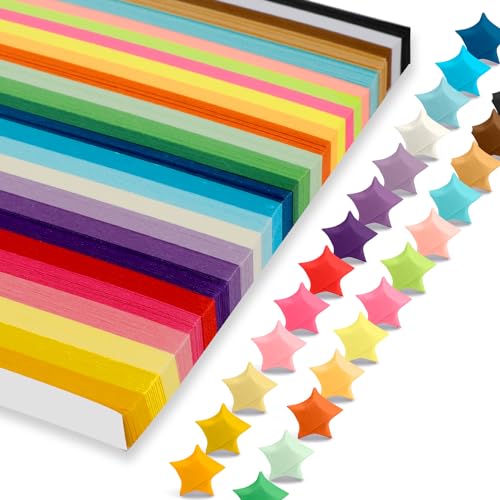 Bascetta Origami Sterne - 27 Farben, 1350 Stück Origami Papierstreifen Paket Bascetta Origami Sterne - 27 Farben, 1350 Stück Origami Papierstreifen Paket von Luktastic