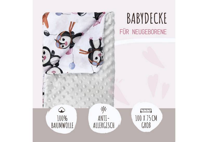Babydecke LULANDO 100x75 cm flauschige Kuscheldecke für Neugeborene, Lulando, antiallergisch, pflegeleicht, 100% Baumwolle von Lulando