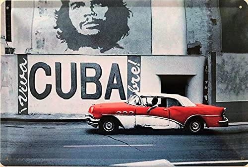 Metall Schild 20x30cm Viva Cuba Auto Che Guevara Oldtimer Kuba Retro Blechschild von Lulizzie