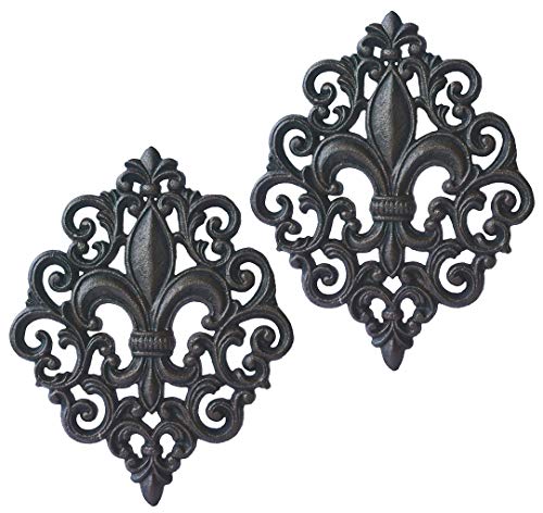 Lulu Decor, Dekoschild "Fleur de Lis", Gusseisen, 2 Stück von Lulu Decor