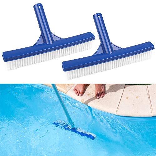 Schwimmbad Bürste Poolbürste 2 Stück Kunststoff Pool Reinigungsbürste Beckenbürste Poolbürstenkopf für Poolwand und Poolboden, Blau von LuluDa