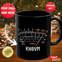 S-Meter Mug - Custom Call Sign Retro Swr Db Dial For Radio Operators Amateur Gift Personalized Ham von LuluDesignLab